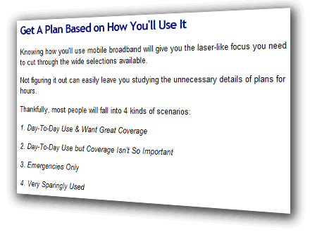 The 4 mobile broadband scenarios...