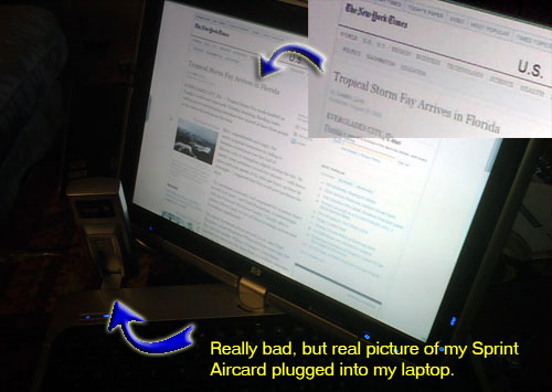 My Laptop with Sprint Aircard