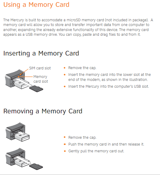 Using a microSD card with the Sierra Wireless Mercury
