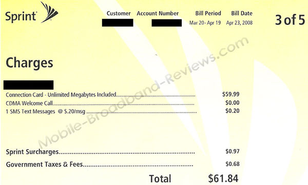 Sprint Mobile Broadband Taxes