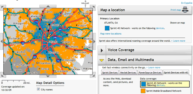 Sprint 4G Coverage