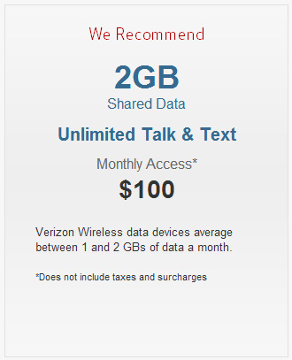 Verizon Shared Plans | 1 Smartphone Price
